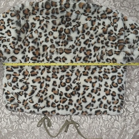 NWT Leopard Print Coat Jacket Faux Fur VS PINK & Know One Cares Large - Picture 16 of 17